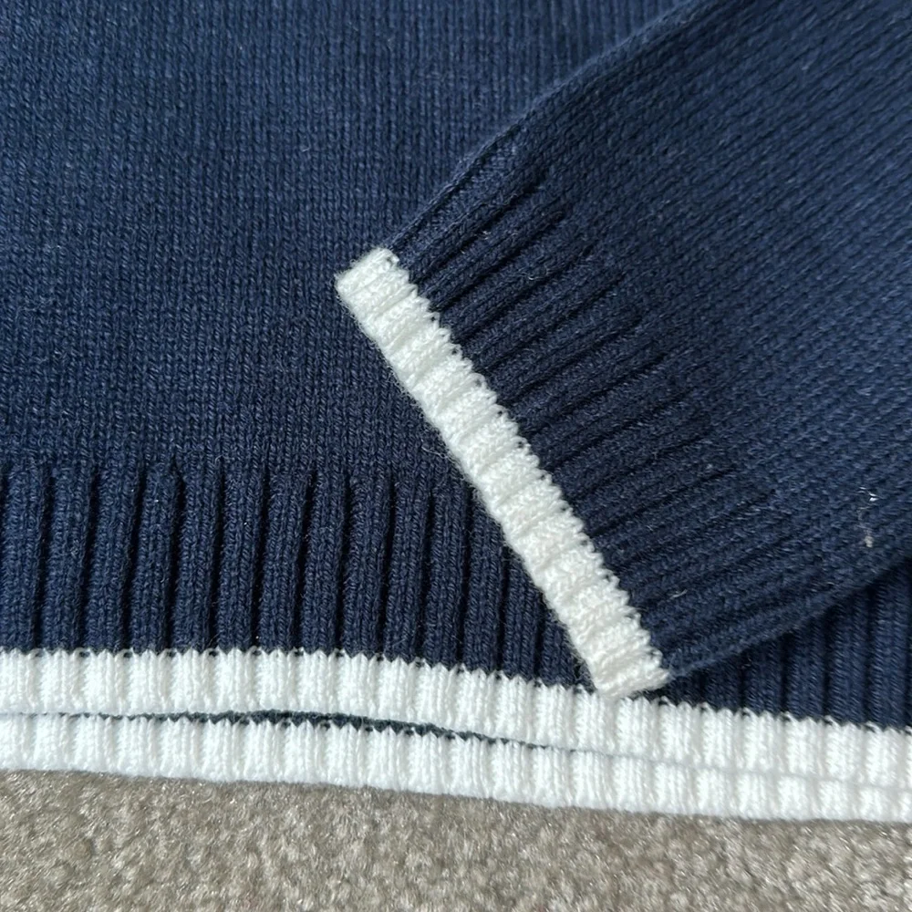 Sincerely Jules Women’s Navy Blue Sports Sweater Size Large NWT - Picture 3 of 3